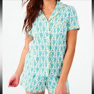 Roller Rabbit Aqua Monkey Polo
Pajama Set size M